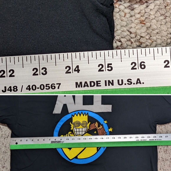 Punk Rock Band Shirt ALL Allroy Broken Bat adult 2XL XXL black Gildan Men's 90s - Picture 9 of 10